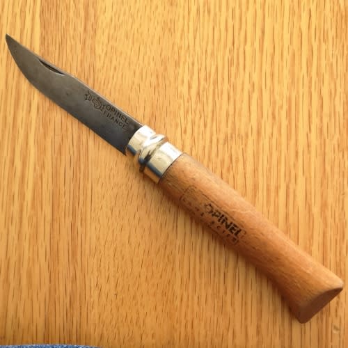 Opinel France - Pocket Knife Beech Wood Handle - No.8 Virobloc Brevete