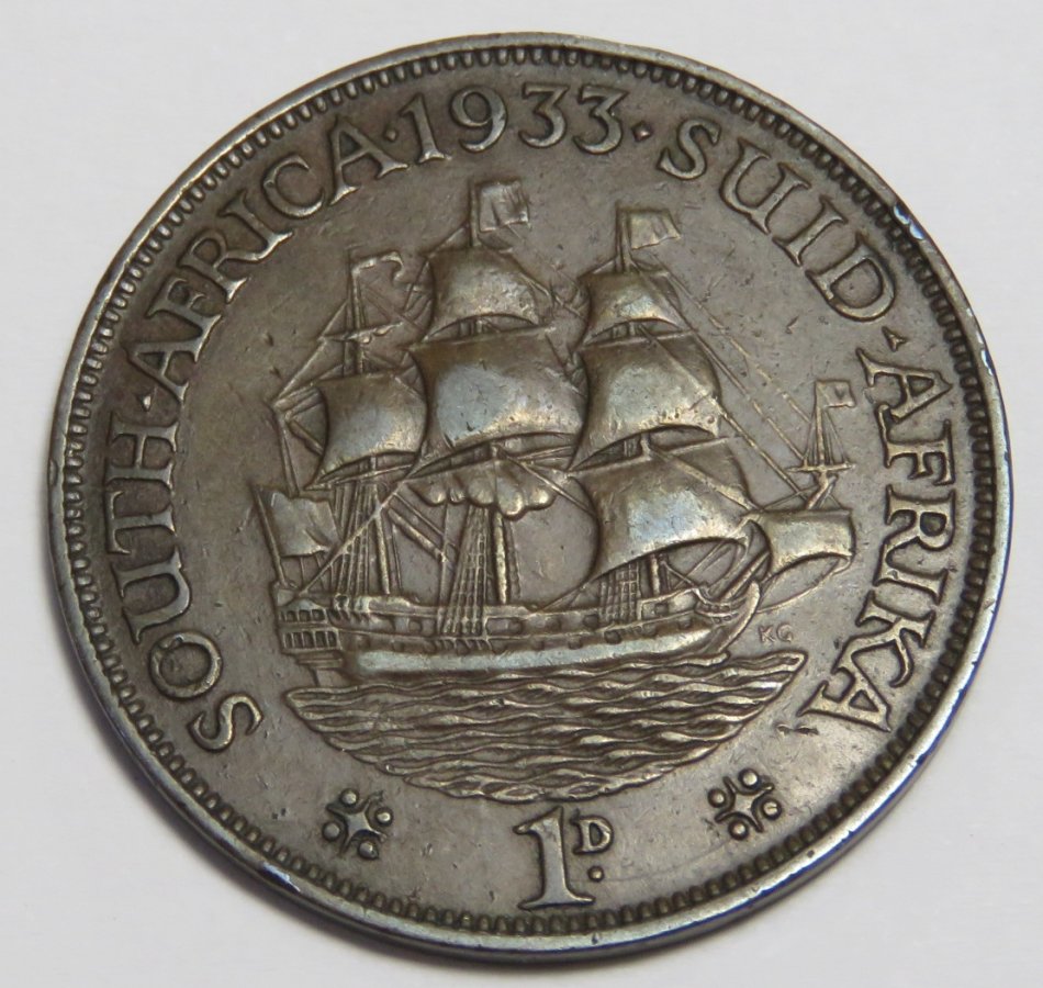 1933 SA Union one penny - VF+