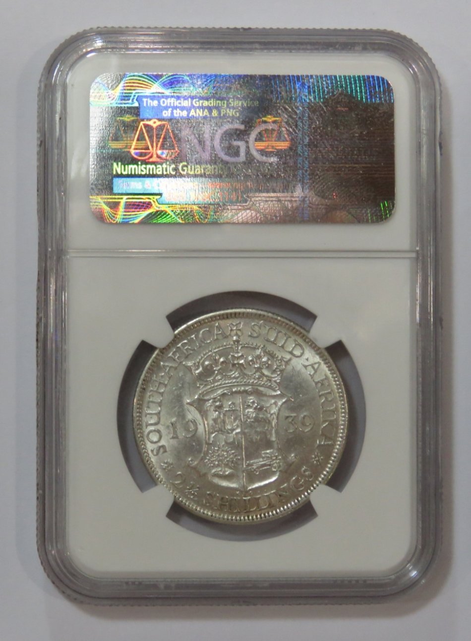 1939 South Africa 2 1/2 Shillings half crown -  graded XF 45 by NGC