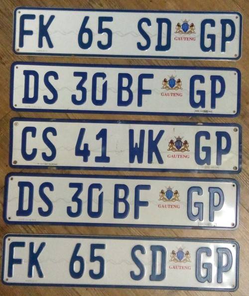 Road USED REGISTRATION NUMBER PLATE LOT GAUTENG METAL (LONGER