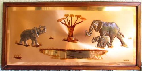 Copperware - COPPER WALL HANGING PLAQUE - ELEPHANTS was sold for R295 ...