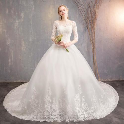 wedding gown long trail