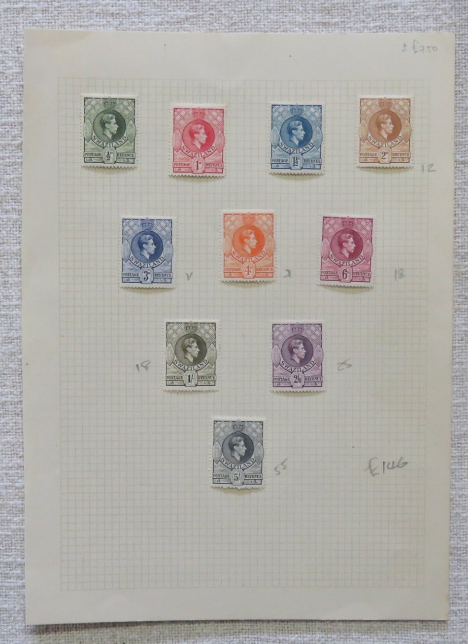 Swaziland SACC 27-SACC 36 mounted mint lot of 10 stamps