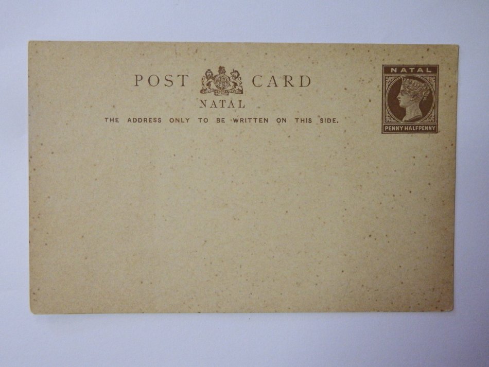 Natal Pre-printed penny halfpenny stamp on postcard - Unused