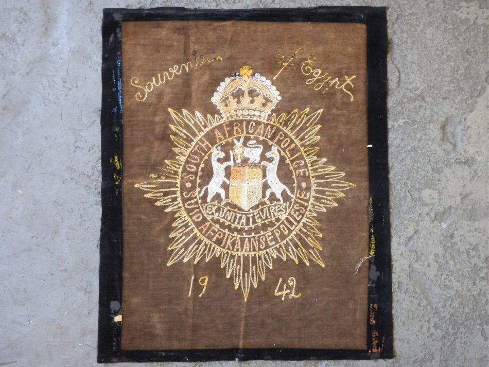 WW2 1942 Souvenir of Egypt for Police officers of Southern Africa - Handmade - 37.5cm x 46cm