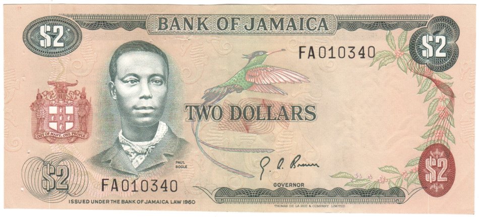 Jamaica 1973 Two dollars food education crisp uncirculated
