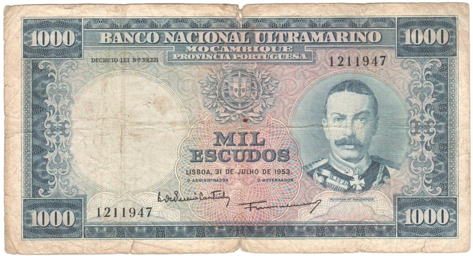 Mozambique 1953 VG1000 Escudos