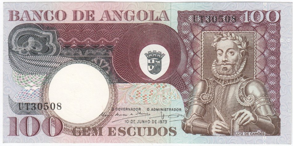Angola 100 Escudos uncirculated  note - 1973