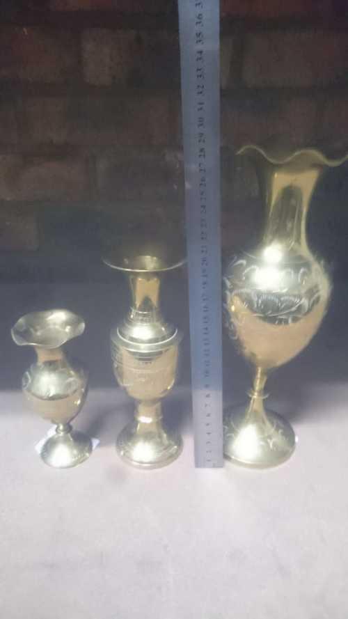 Brass Indian Brass Set Of 3 Vases Was Listed For R180 00 On 20