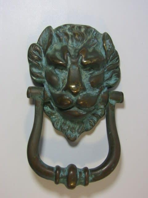 Large Vintage Solid Brass Lion Head Door Knocker With Beautiful Patina Excellent Condition 20cm