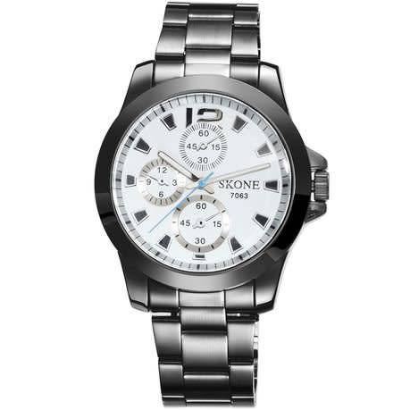 skone shefford steel mens watch