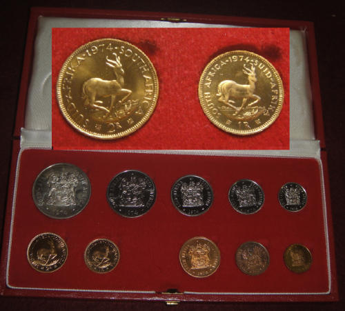 Proof Sets - Republic of South Africa : Long Proof Set with GOLD R1 ...