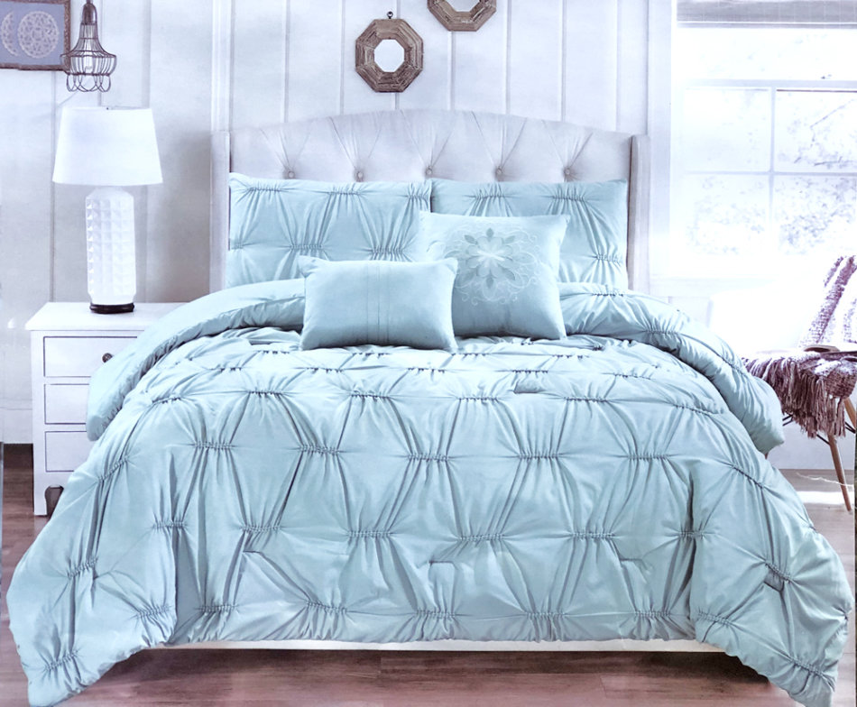 Blankets & Comforters - King Size 5pc Baby Blue Luxurious ...