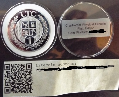 Cryptovest Zinodaur Official Physical Litecoin LTC Coin