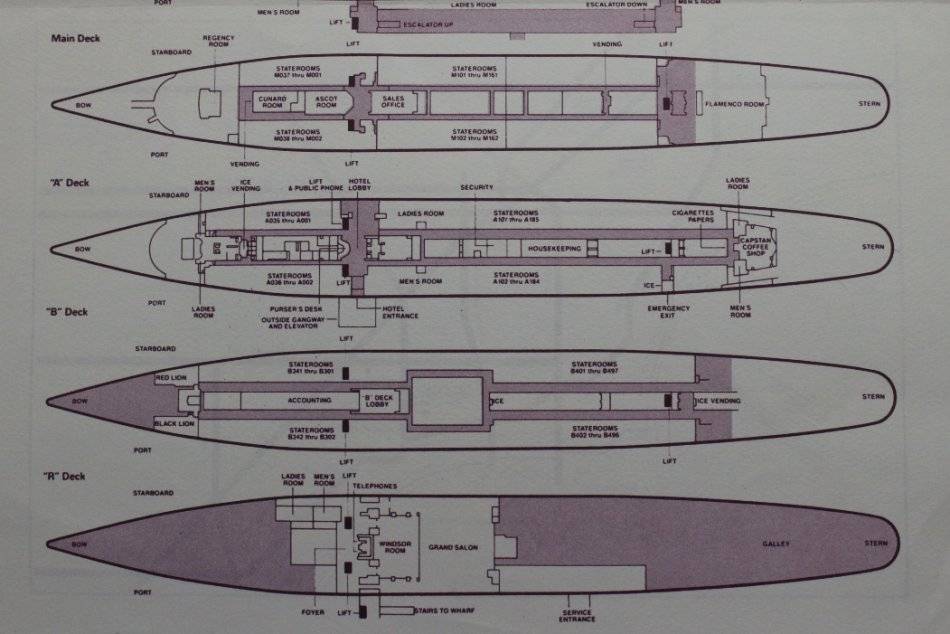 Posters - RMS Queen Mary Deck Layout Small Poster for sale in Cape Town ...