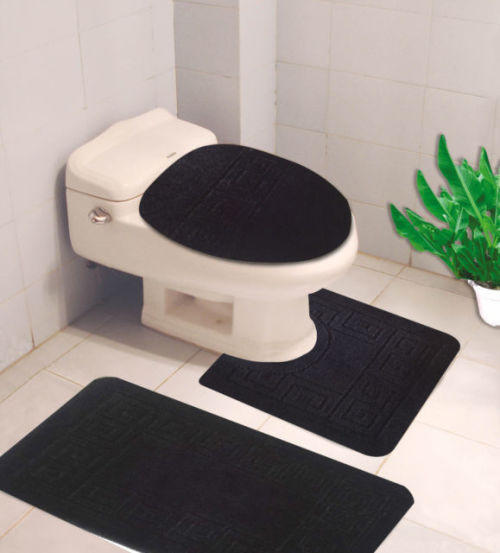 Bath Towels Mats Toilet Mat Set Black 3pc For Sale In Cape