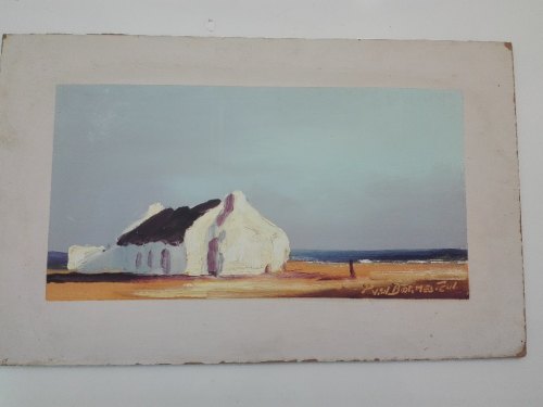 Small Original Painting On Board By Peter Van Blommestein - Painting Size: 31,5cm/16,5cm