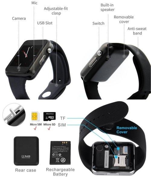 smartwatch a1 full black