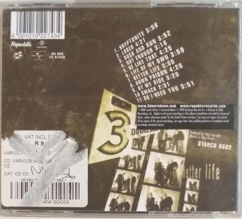 Rock Cd 3 Doors Down The Better Life For Sale In East London