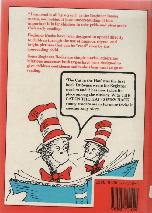 Children's Classics THE CAT IN THE HAT COMES BACK DR SEUSS (1961