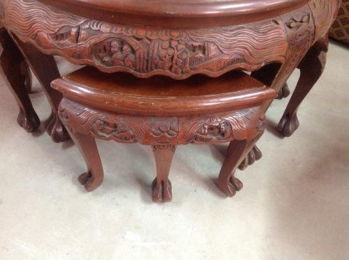 Other Antiques &amp; Collectables - Chinese Handmade Carved Round Coffee