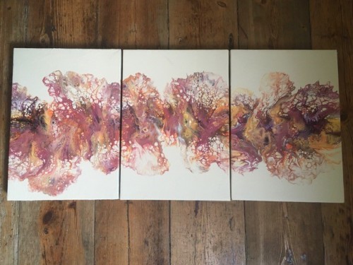 Decorative Art - ORIGINAL ABSTRACT ACRYLIC PAINTINGS - TRIPTYCH