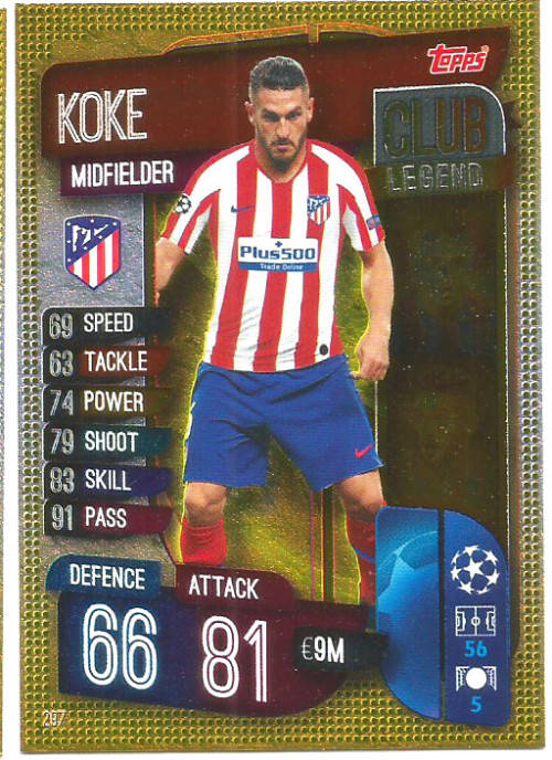 Trading Cards - KOKE -ATLETICO MADRID - CHAMPIONS/EUROPA ...