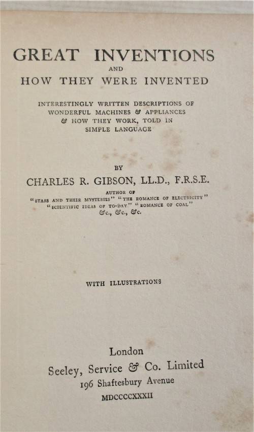 Children's Books SCIENCE FOR CHILDREN GREAT INVENTIONS AND HOW THEY WERE INVENTED 1932 FIRST