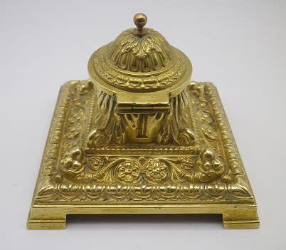 Writing Instruments & Accessories - Vintage Cast Brass square Inkwell ...