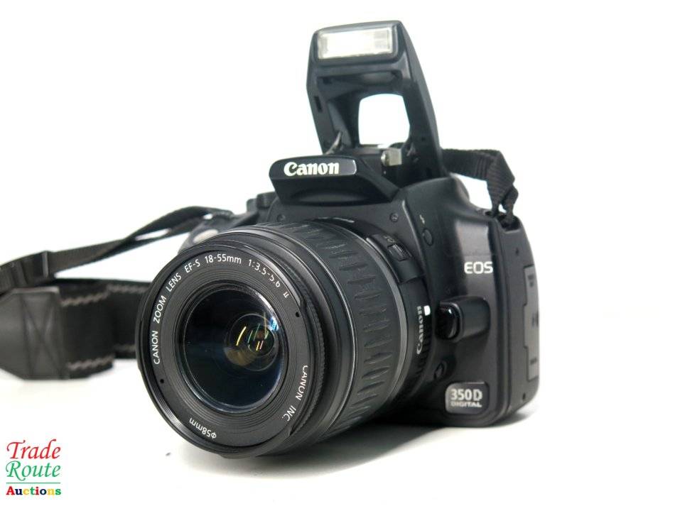 Digital SLR Canon EOS 350D Digital SLR camera (BLACK) WITH 1855 mm EFS LENS was sold for R1