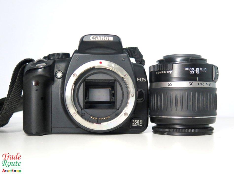 Digital SLR Canon EOS 350D Digital SLR camera (BLACK) WITH 1855 mm EFS LENS was sold for R1