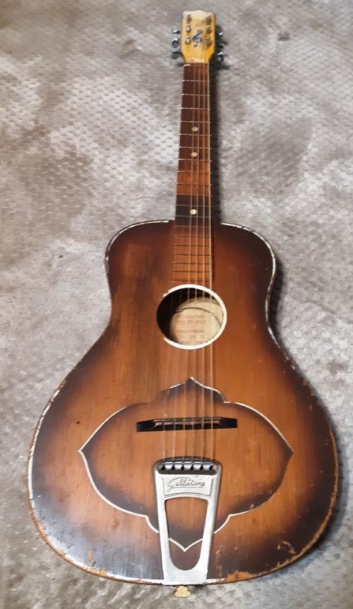 Acoustic - Wow!!! 1950`s Gallotone Champion Acoustic Guitar with character-still playable and good. was listed for R5,000.00 on Dec 19:31 SA golden oldies in Bloemfontein (ID:493592715)