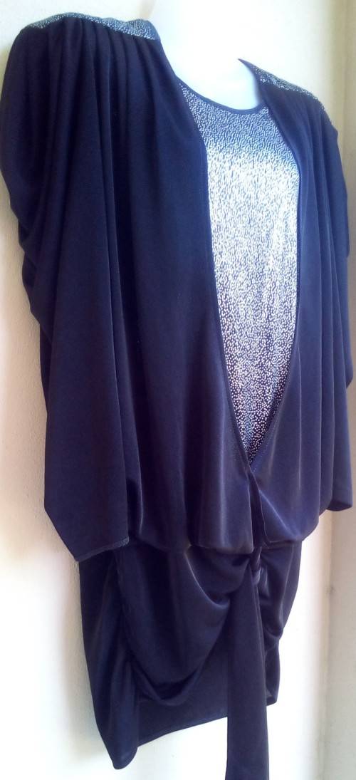 Formal Dresses Dramatic Black And Silver Evening Dress/ Top by