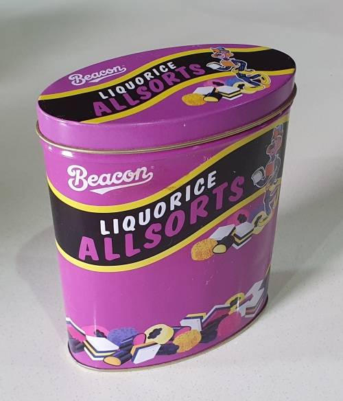 Tin LIQUORICE ALLSORTS Beacon tin as per photos for sale in