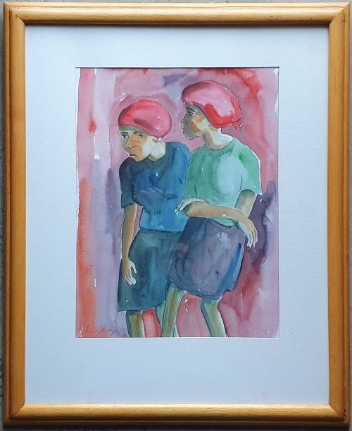 Paintings Original framed watercolor painting by IRIS AMPENBERGER as