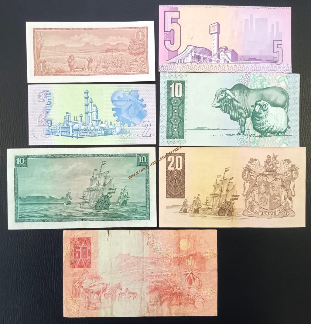 Other South African Bank Notes - SOUTH AFRICAN BANKNOTE COLLECTION X 7 ...